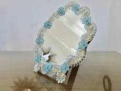 Miroir vénitien en verre de Murano, à poser ou à suspendre, 1950