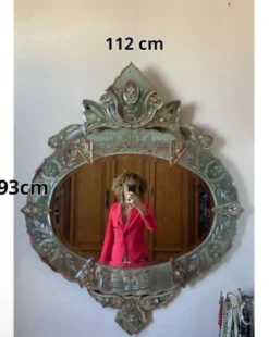 Miroir vénitien grande taille 112 cm de hauteur 93cm de largeur