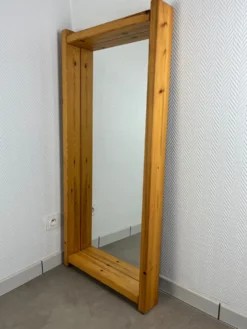 Miroir XL brutaliste pin massif style chalet