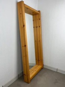 Miroir XL brutaliste pin massif style chalet