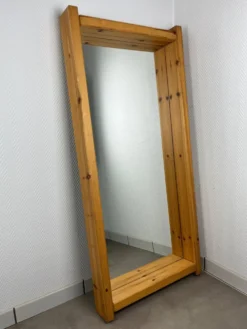 Miroir XL brutaliste pin massif style chalet