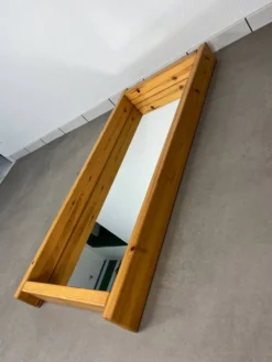 Miroir XL brutaliste pin massif style chalet