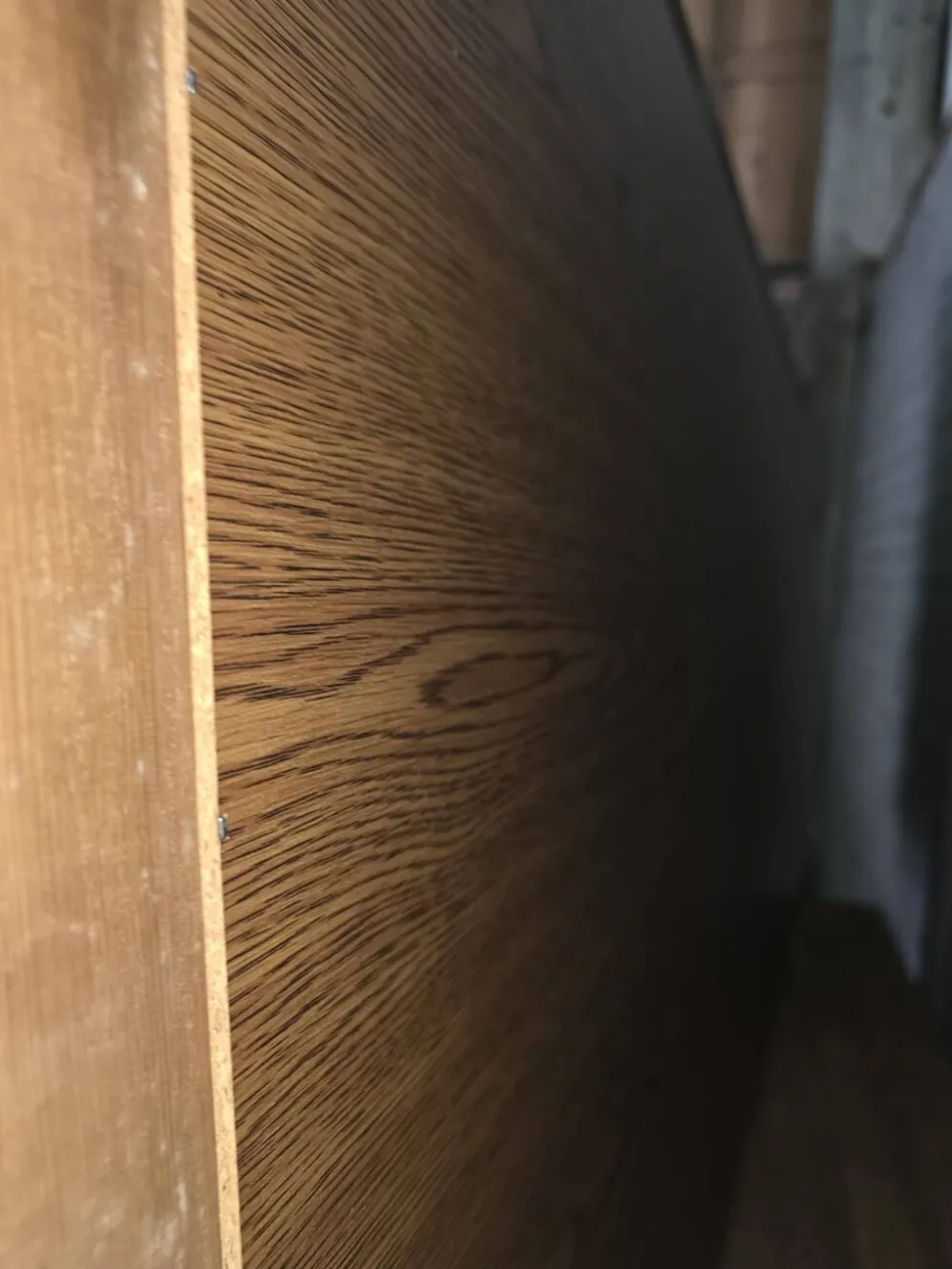 Miroir XXL biseauté en chêne, 210cm de L