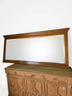 Miroir XXL biseauté en chêne, 210cm de L