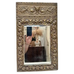 Mirroir Biseauté annees 30 en laiton repoussé