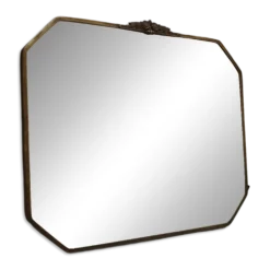 Mirroir biseauté cadre laiton Art Déco