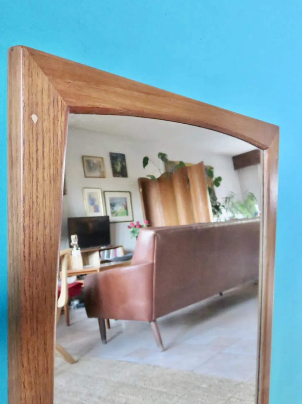 Mirroir en teck d'Aksel Kjersgaard Danemark 1965