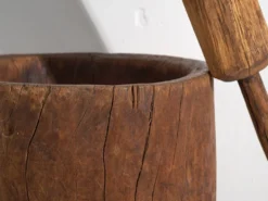Mortier et pilon anciens de style wabi-sabi (c.1920) #1