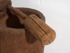 Mortier et pilon anciens de style wabi-sabi (c.1920) #1