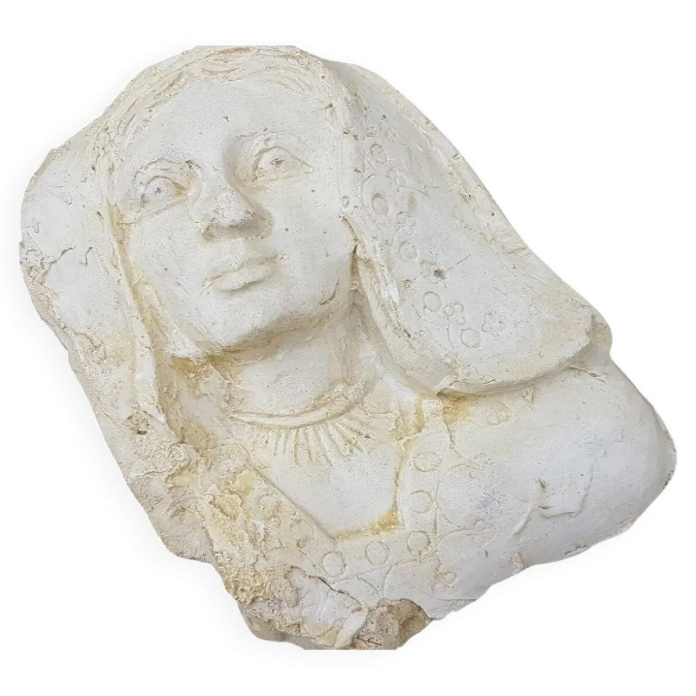 Moulage en platre visage vierge