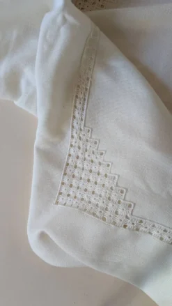 Nappe ancienne en coton blanc