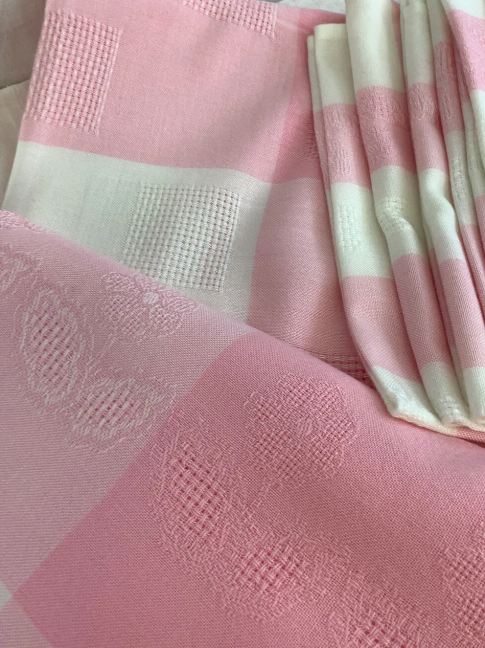 Nappe ancienne & 10 serviettes
