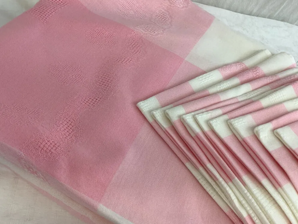 Nappe ancienne & 10 serviettes