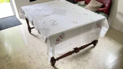 Nappe brodée + 12 Serviettes vintage