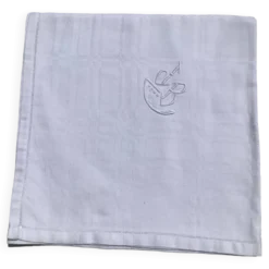Nappe carrée brodée JB coton damassé carrés