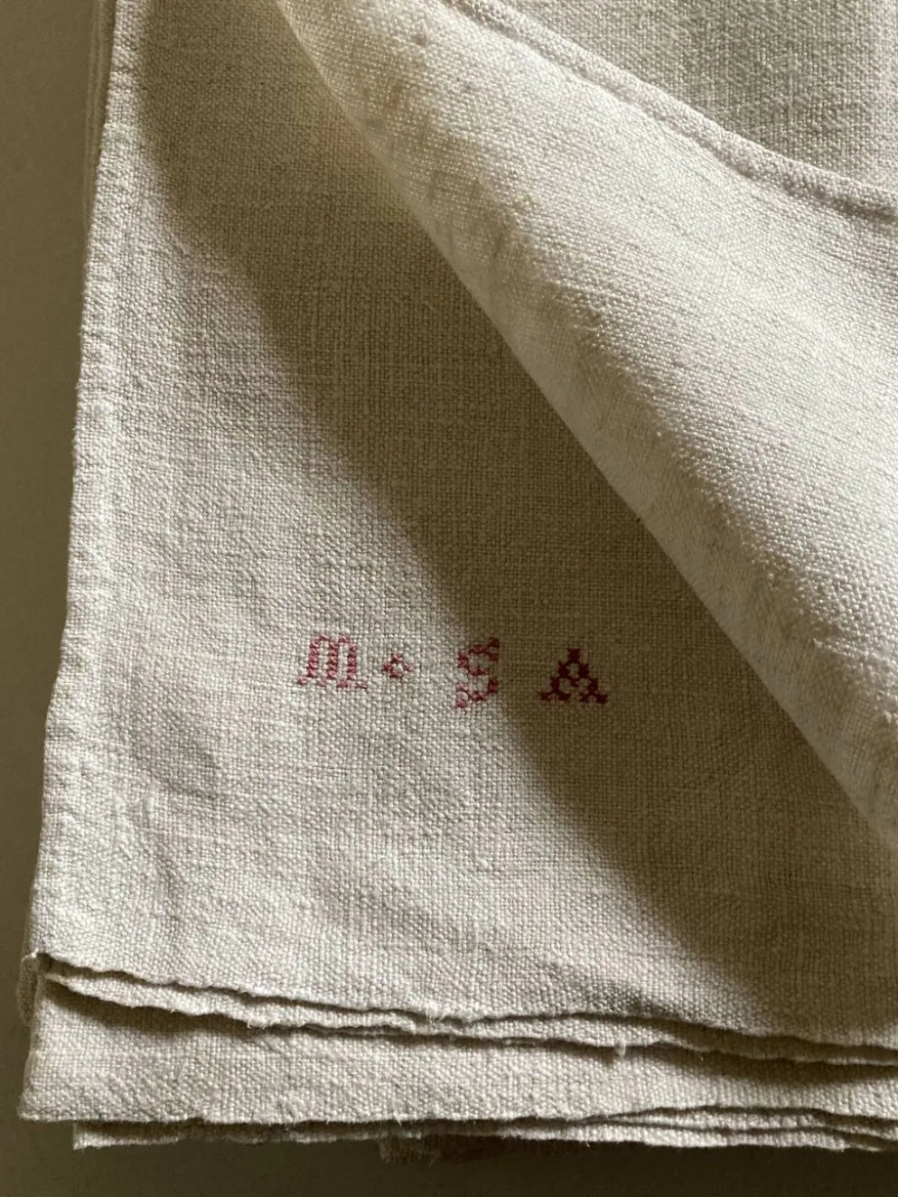 Nappe de ferme en grosse toile de lin rustique 225cm