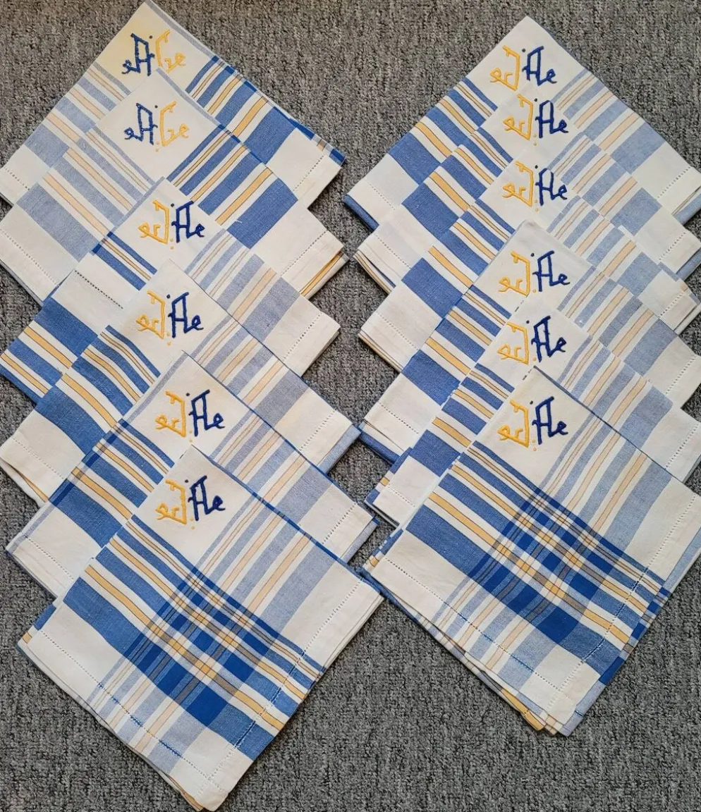 Nappe en coton 12 couverts avec serviettes