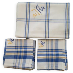 Nappe en coton 12 couverts avec serviettes