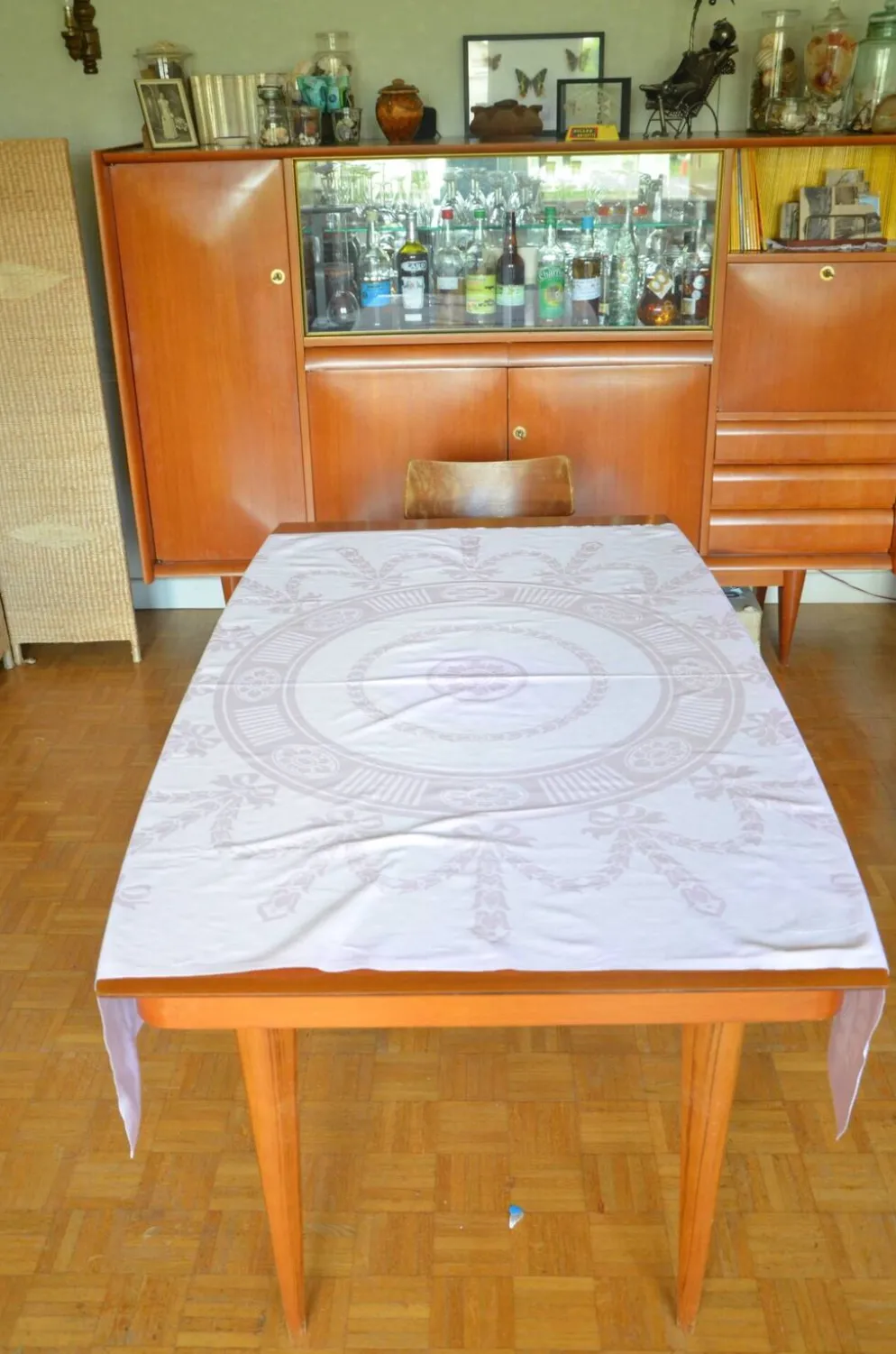 Nappe en coton rose poudré