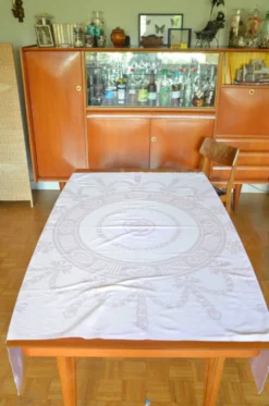 Nappe en coton rose poudré