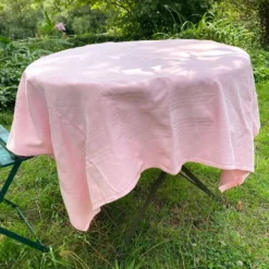 Nappe en coton vintage rose 140 X 130