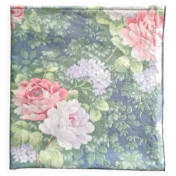 Nappe "english cottage" en coton vert sauge et fleurs champêtres