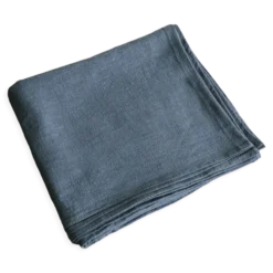 Nappe en lin lavé bleu salé