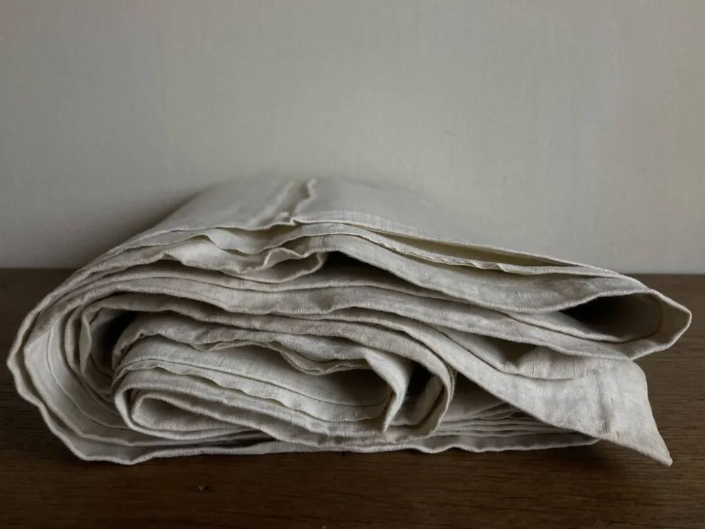Nappe en toile fil de lin 19e L2,60m