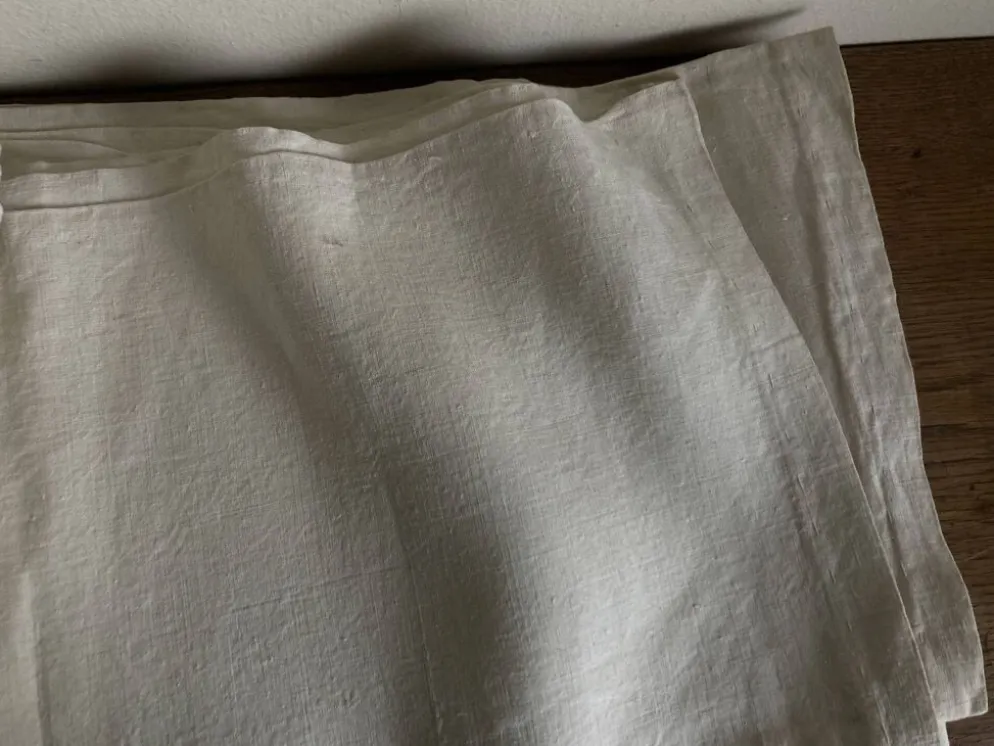 Nappe en toile fil de lin 19e L2,60m