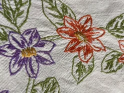 Nappe et serviettes en coton entierement faite à la main