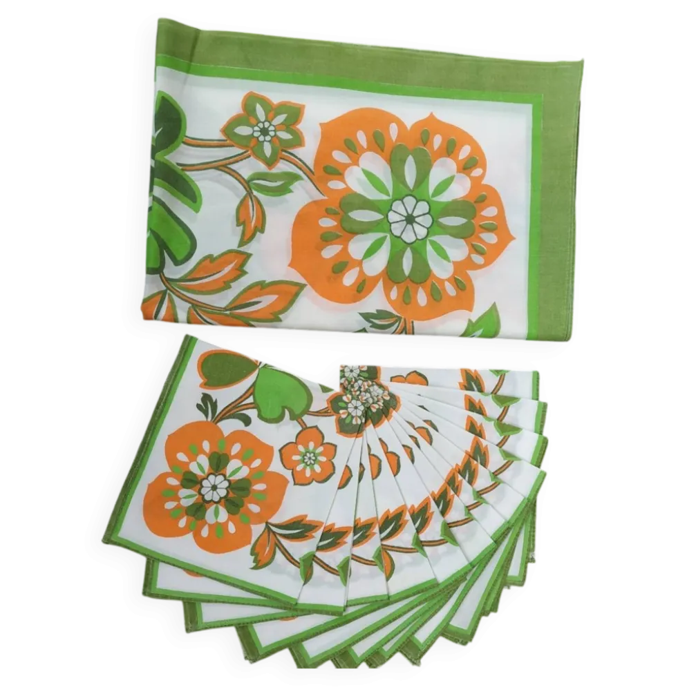 Nappe et serviettes vintage