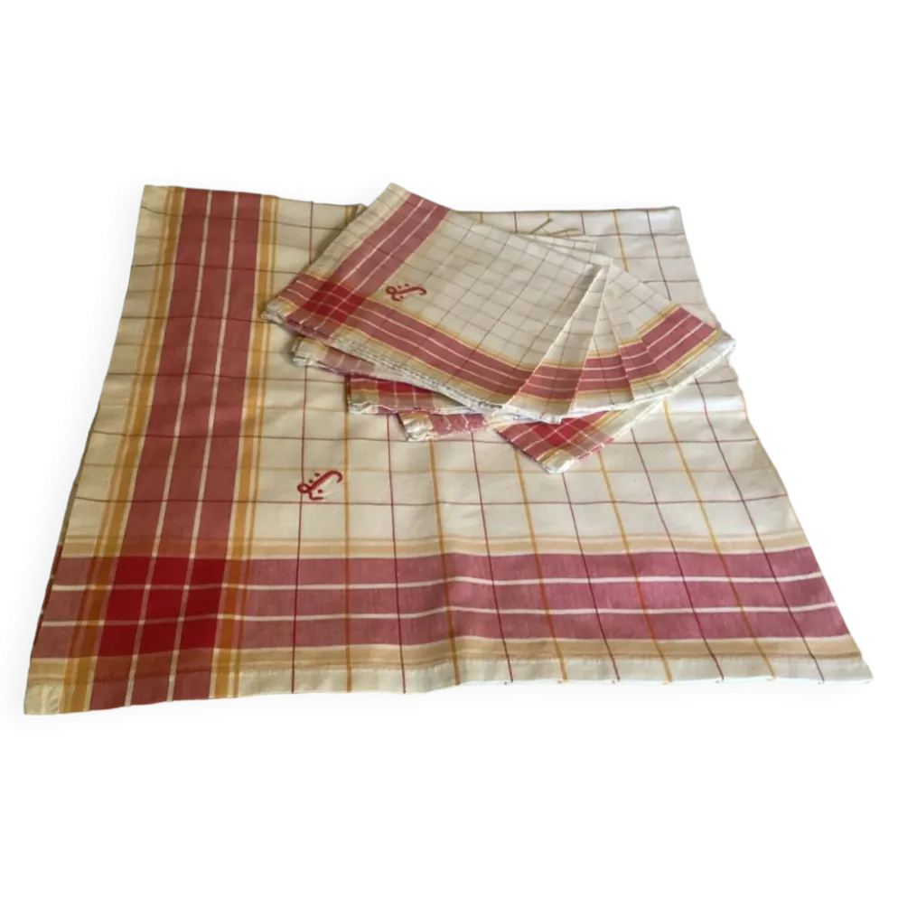 Nappe et 6 serviettes - vintage