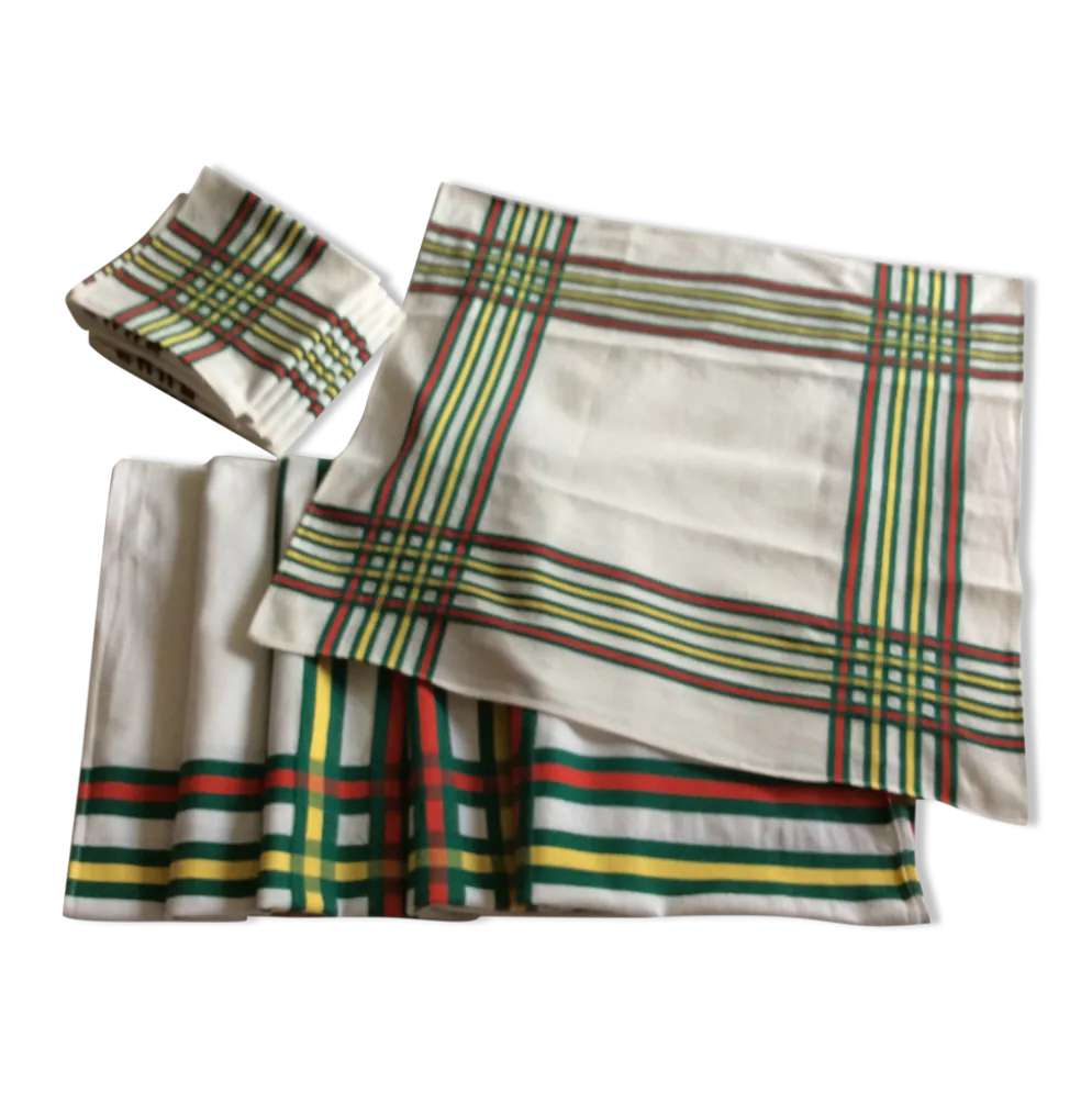 Nappe et 6 serviettes - vintage
