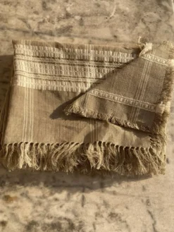 Nappe et ses 6 serviettes en fibre naturelle wabi sabi