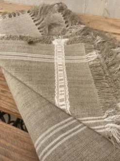 Nappe et ses 6 serviettes en fibre naturelle wabi sabi