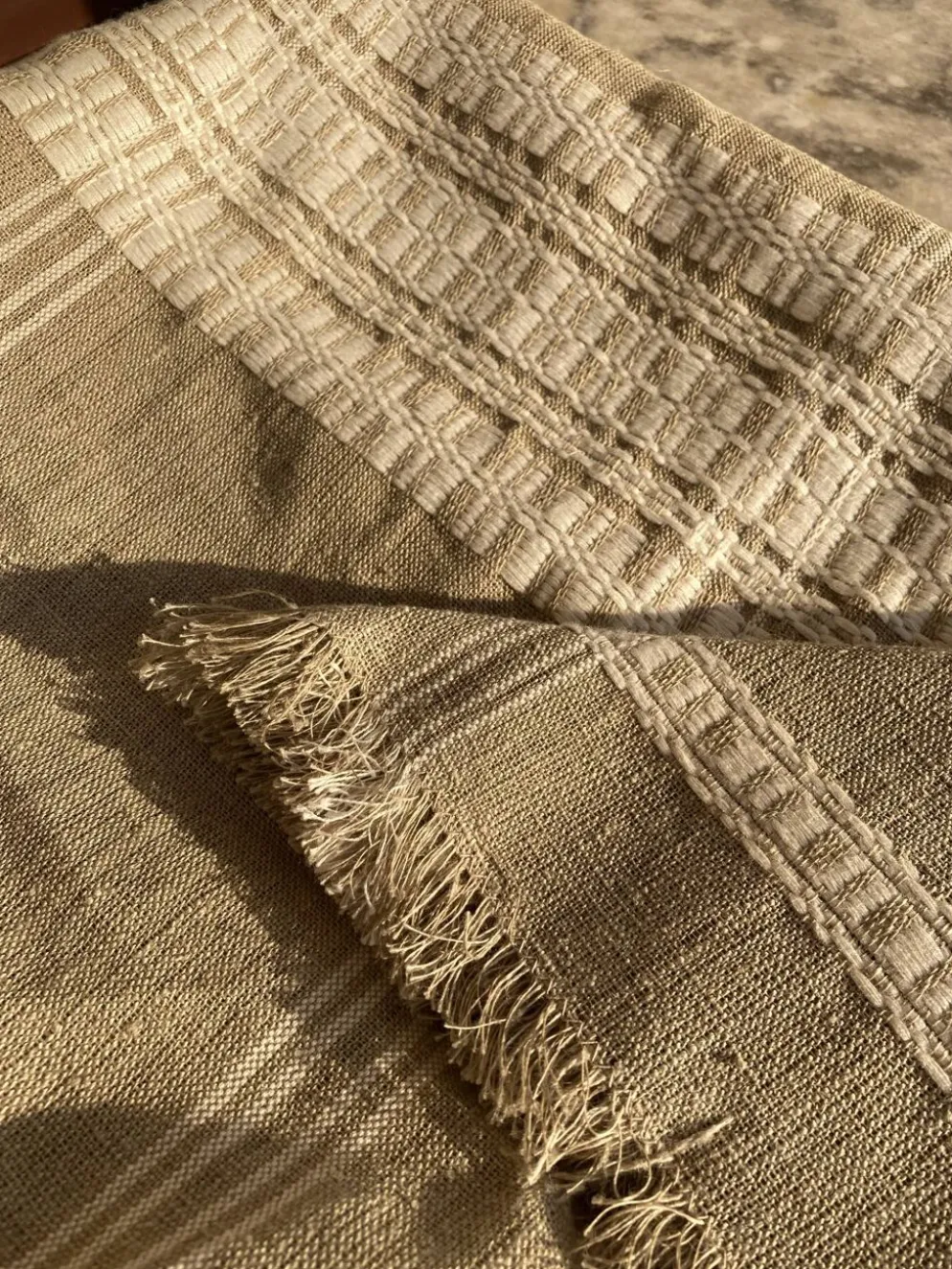 Nappe et ses 6 serviettes en fibre naturelle wabi sabi