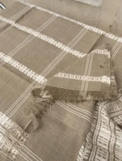 Nappe et ses 6 serviettes en fibre naturelle wabi sabi