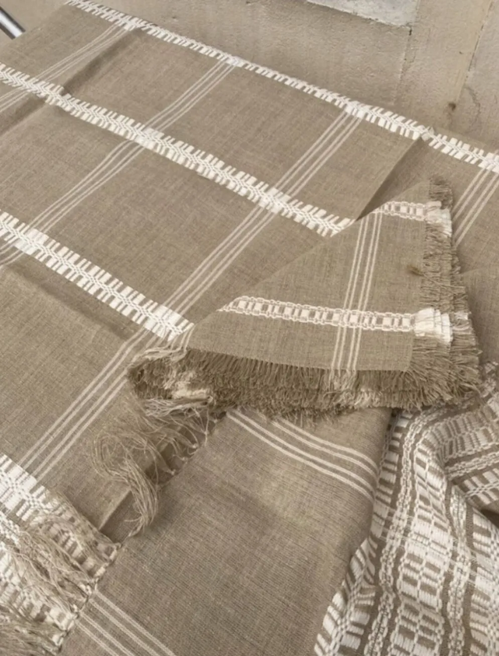Nappe et ses 6 serviettes en fibre naturelle wabi sabi