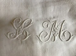 Nappe marquée LM , fin 19éme