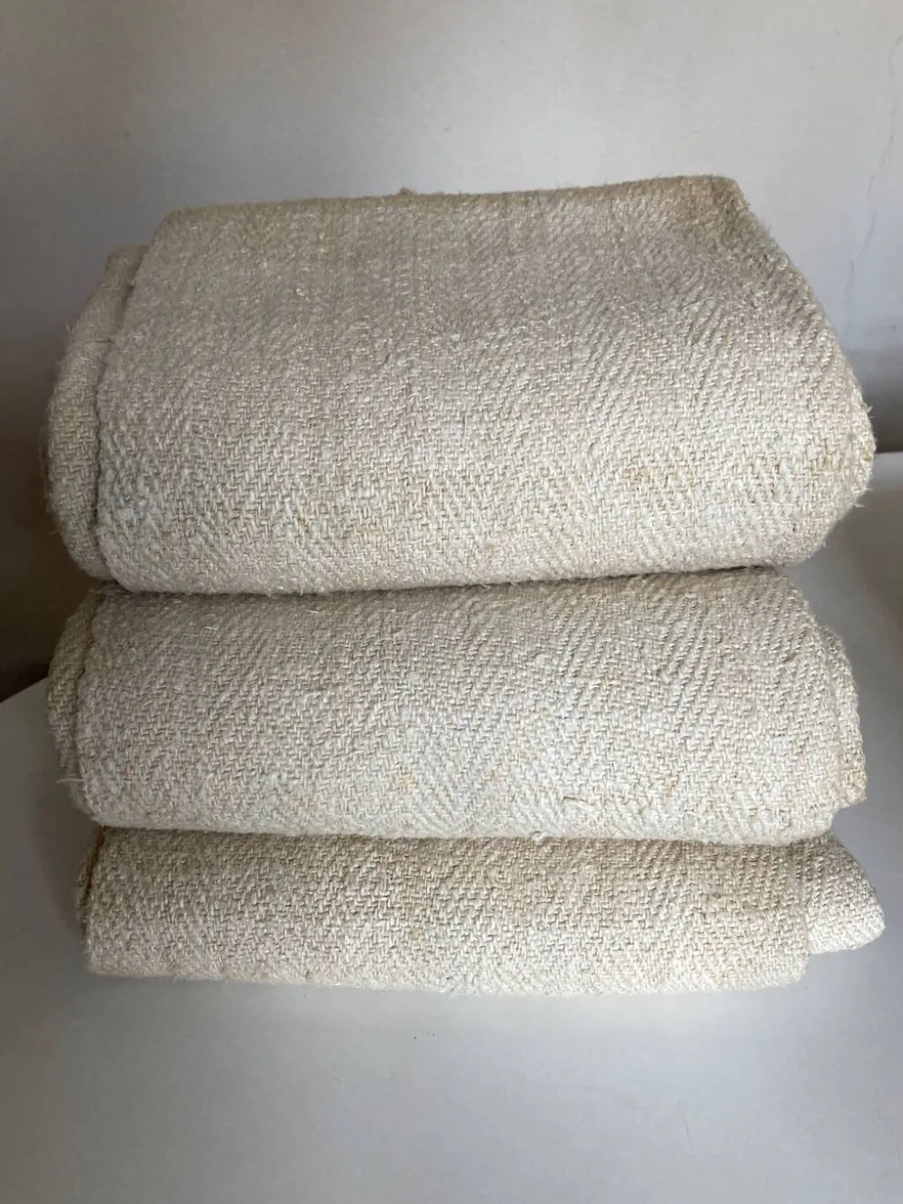 Nappe 5 mètres en toile de chanvre 19e
