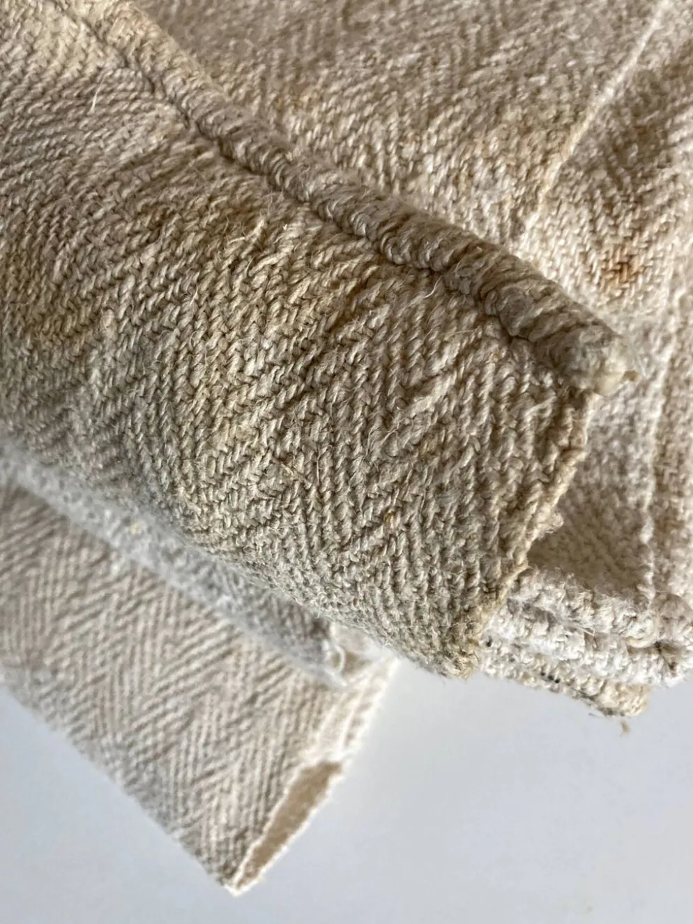 Nappe 5 mètres en toile de chanvre 19e