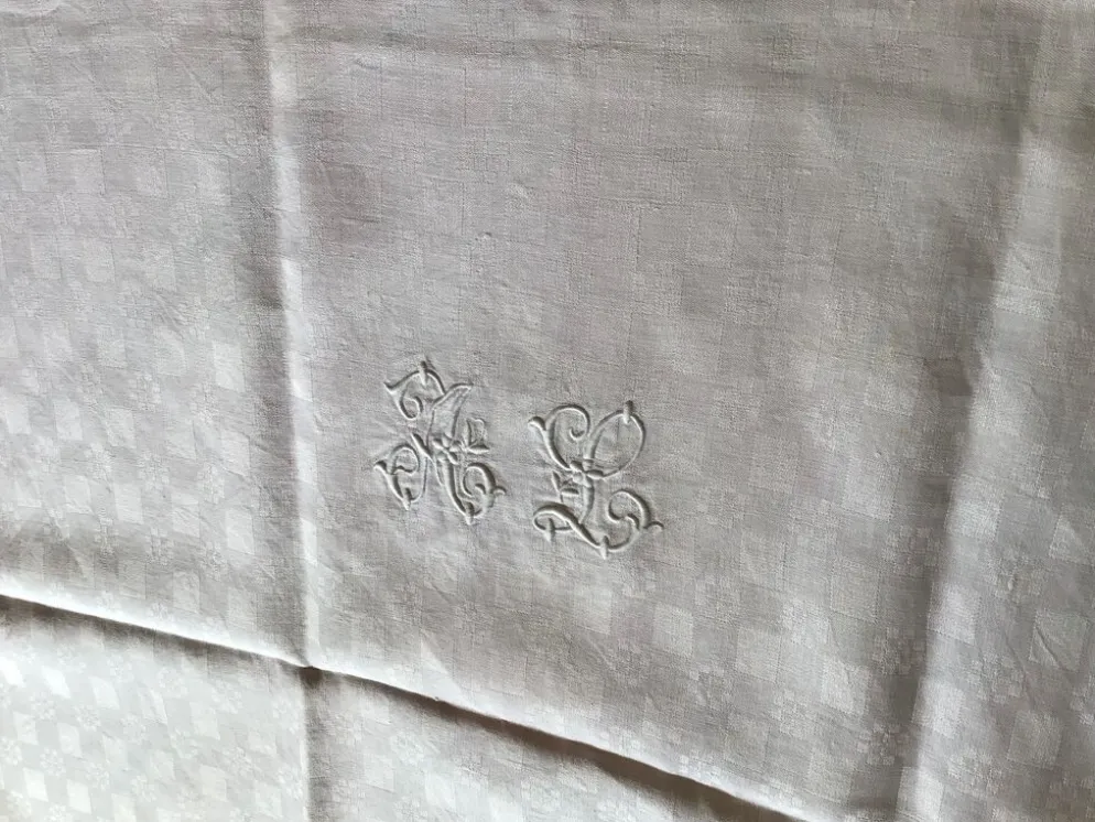 Nappe rectangle AL double broderie bord crocheté