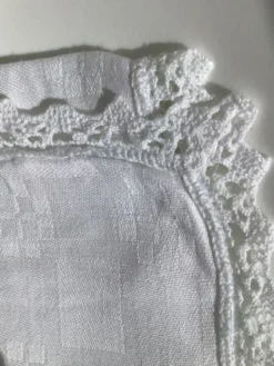 Nappe rectangle AL double broderie bord crocheté