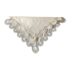 Napperon mouchoir en percale et dentelle fait main