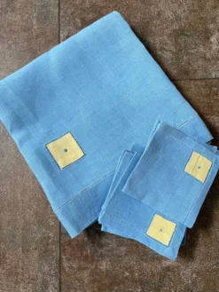 nappe à thé en lin et ses serviettes
