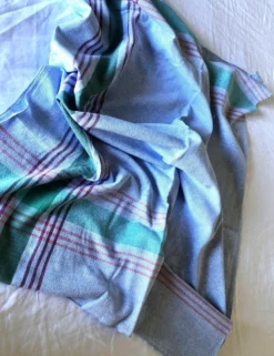 Nappe vintage, bleue à rayures