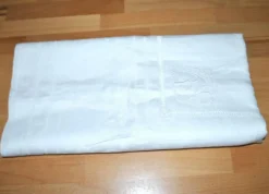 Nappe vintage en coton métis damassé 130x150 décor fleuri monogramme médaillon BV + 10 serviettes *M