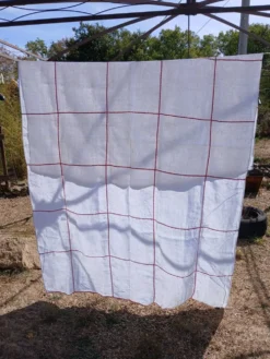 Nappe vintage en lin blanc