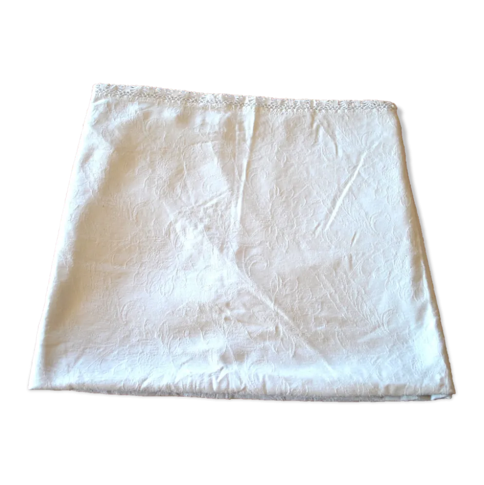 Nappe vintage en métis damassé et orné d'une dentelle centrale 145x170 *Z*