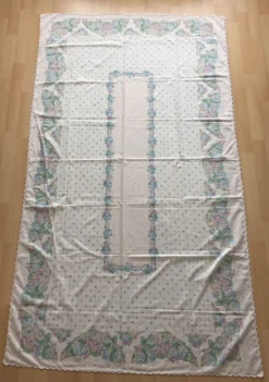 Nappe vintage fleurie rectangulaire